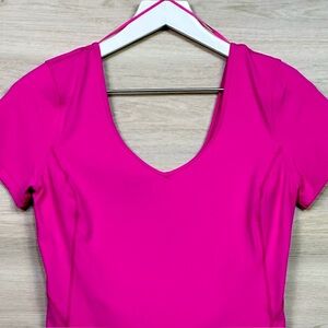 Women's Pink V-Neck Top